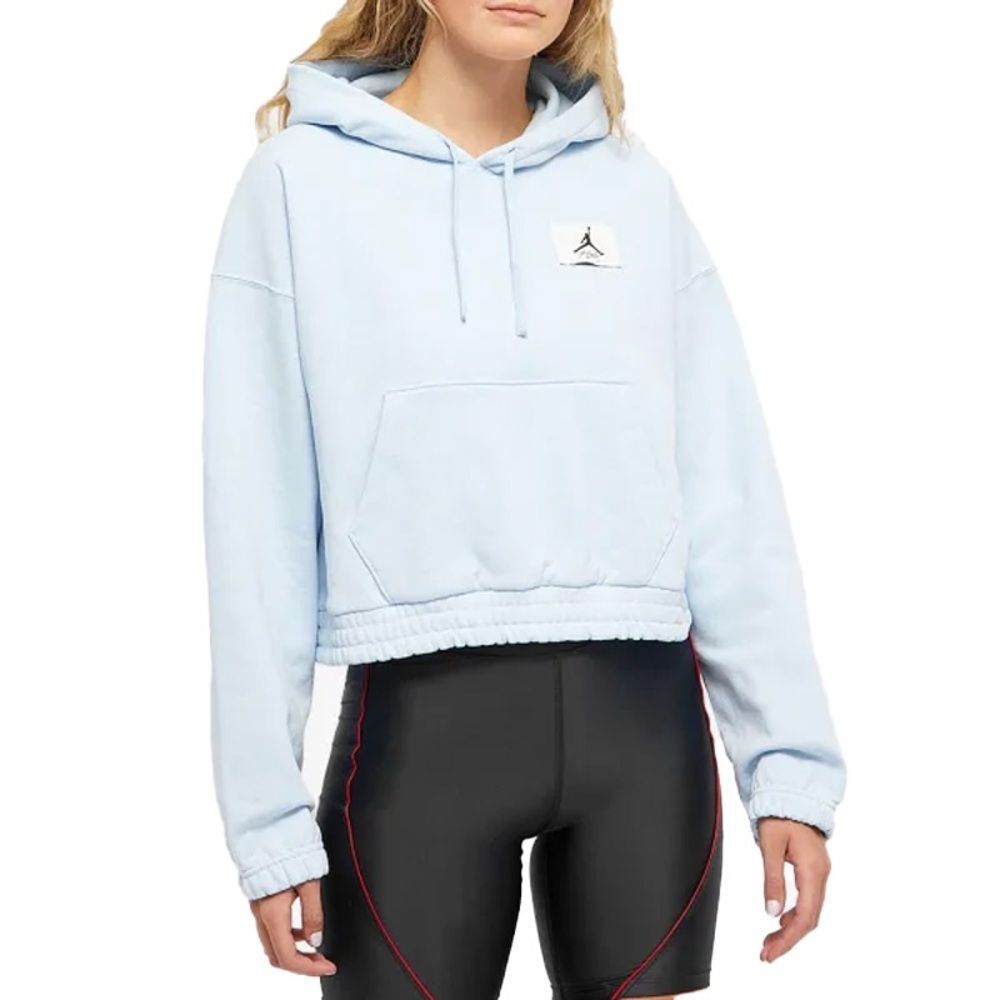 Jordan Essentials Fleece Hoodie in the Celestine Blue XS Cropped Boxy DD6998-438